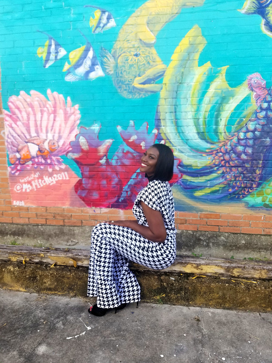 First Class Houndstooth Jumpsuit – Adorn by Regina