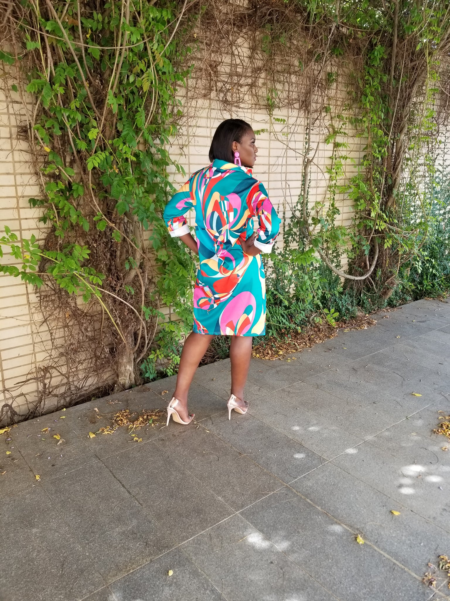 Color Burst Shirt Dress