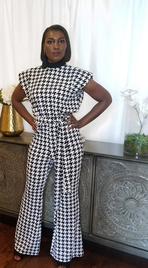 First Class Houndstooth Jumpsuit